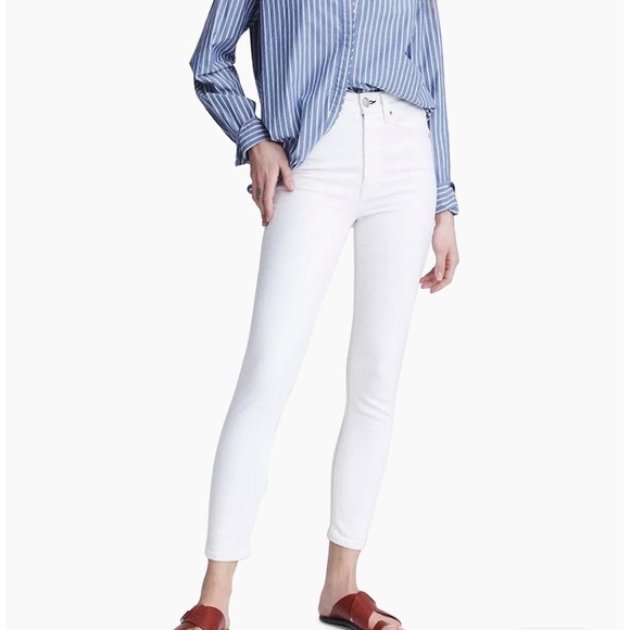 NWT rag & bone Jeans Nina High-Rise Ankle Skinny in White Size 30 (8-10) - Picture 3 of 13